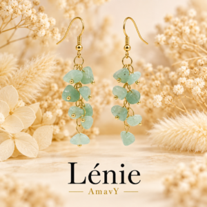 Boucles d’oreilles Lénie en aventurine verte – AmavY
